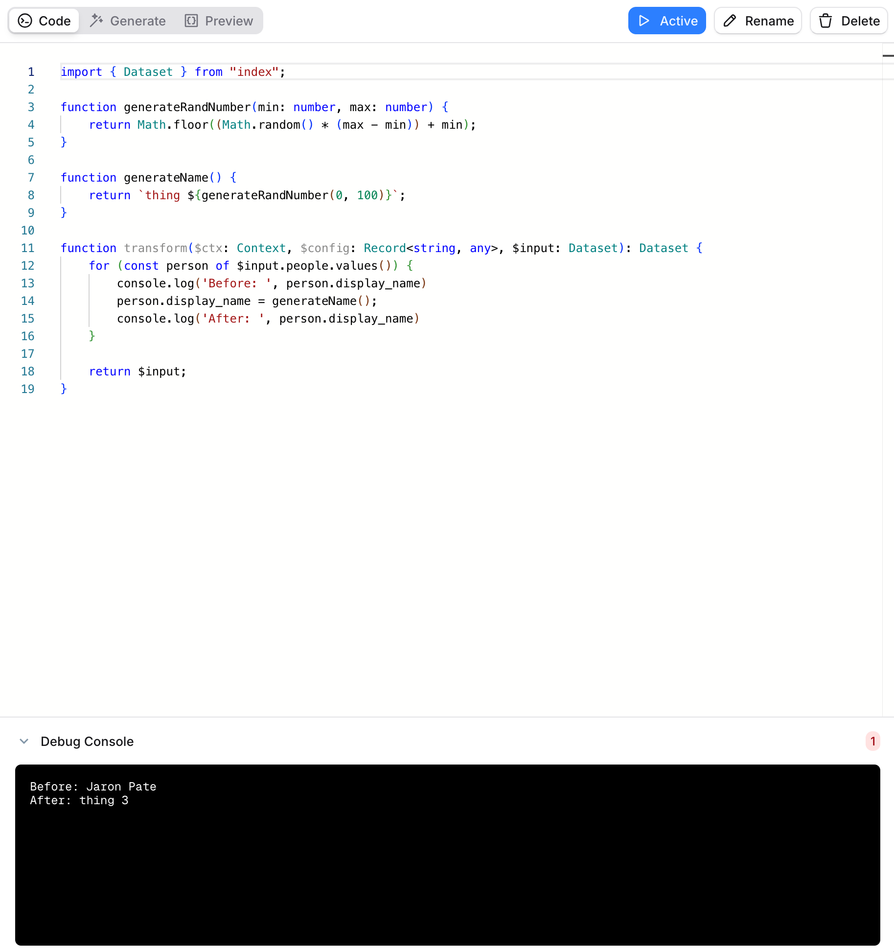 Custom Code Editor